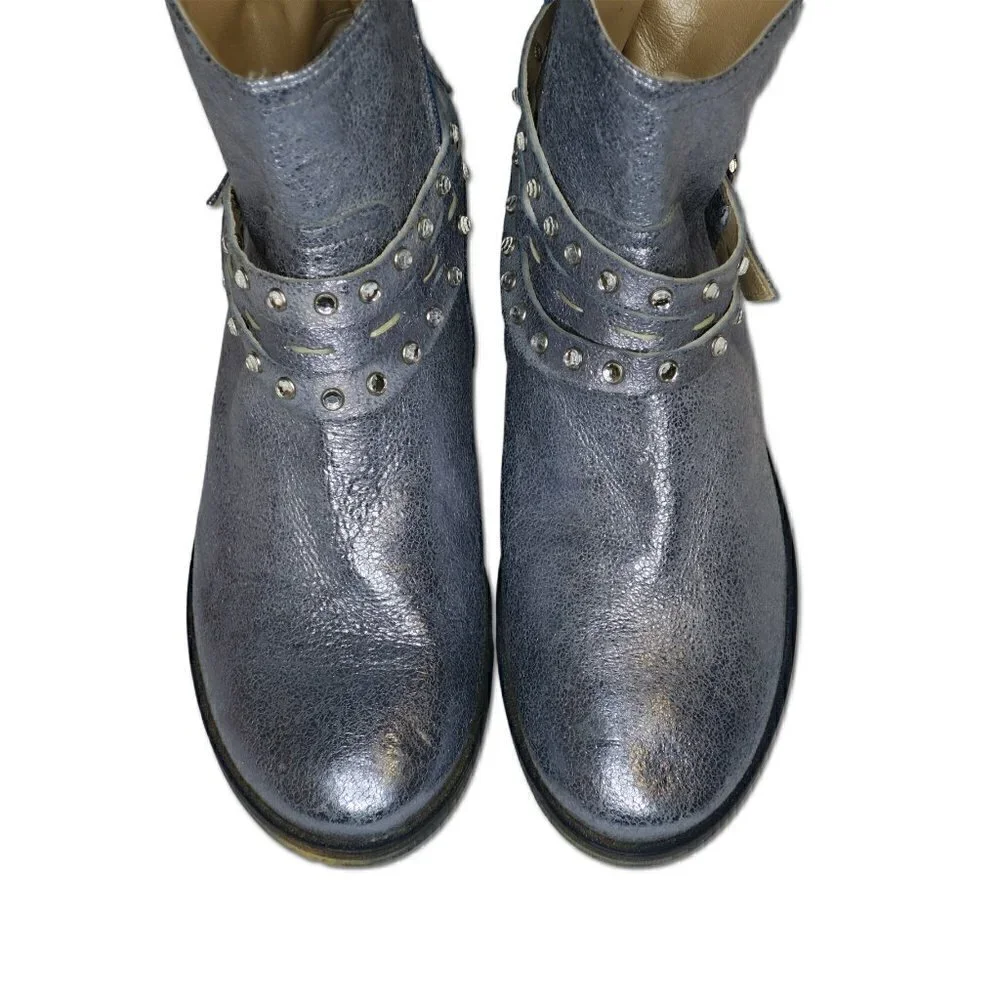 Roberto d'Angelo Crackle Harness Bling Ankle Boots